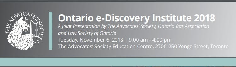 O’Donnell speaks at Ontario e-Discovery Institute